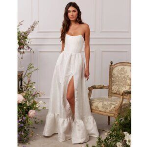 V. Chapman White Strapless Wedding Dress